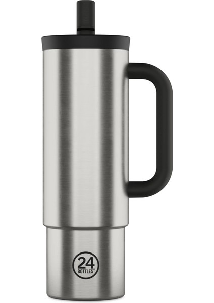 Straw Cup Brushed Steel Pipetli Paslanmaz Çelik Termos 800 ml