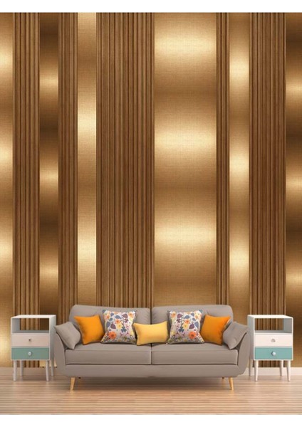 En x Boy Dokulu Ahşap Desenli Isı ve Ses Yalıtımlı Sağlıklı Tekstil Duvar Kağıdı