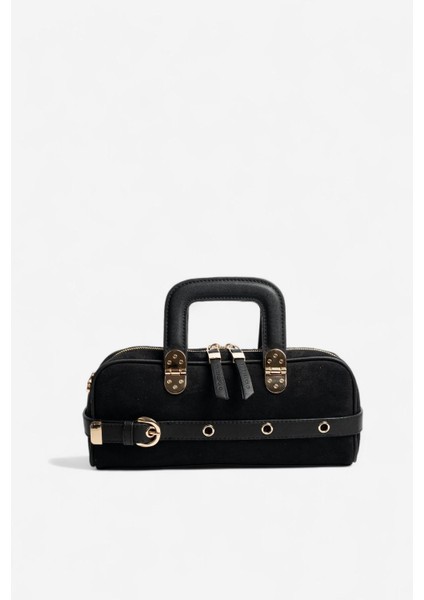 SP1258 Kadın El Çantası Süet Siyah