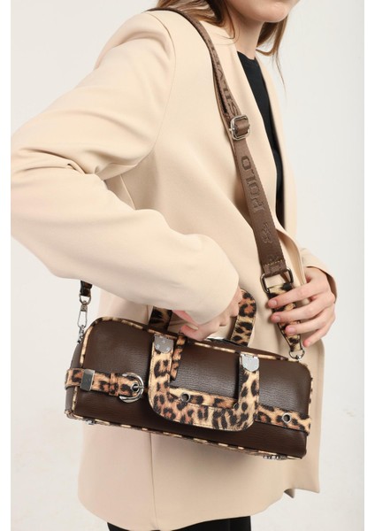 Leopar Kahve SP1258 Kadın El Çantası fiyatları