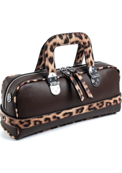 Leopar Kahve SP1258 Kadın El Çantası