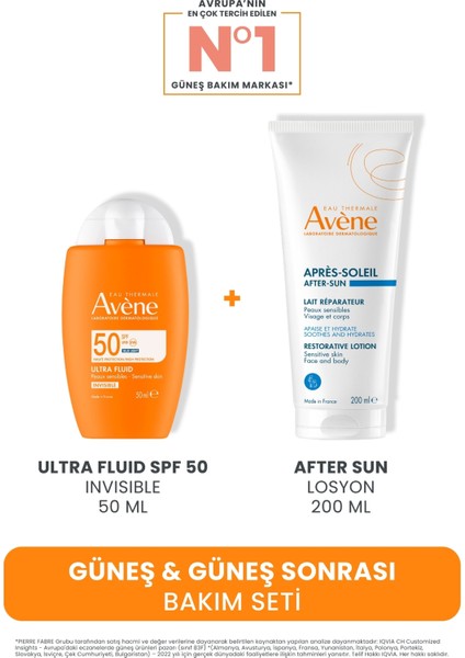 Güneş & Güneş Sonrası Bakım Seti (Ultra Fluid Spf 50 Invisible 50 ml + After Sun Losyon 200 Ml)