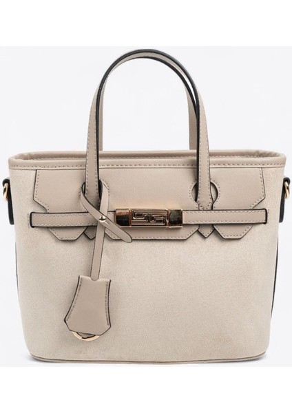 SP1185 Kadın El Çantası Bej-Kum