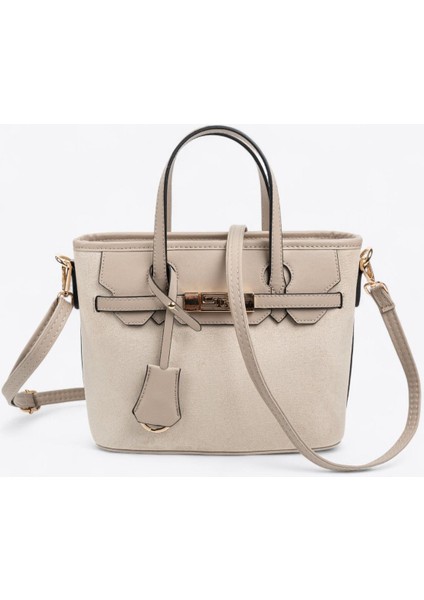SP1185 Kadın El Çantası Bej-Kum