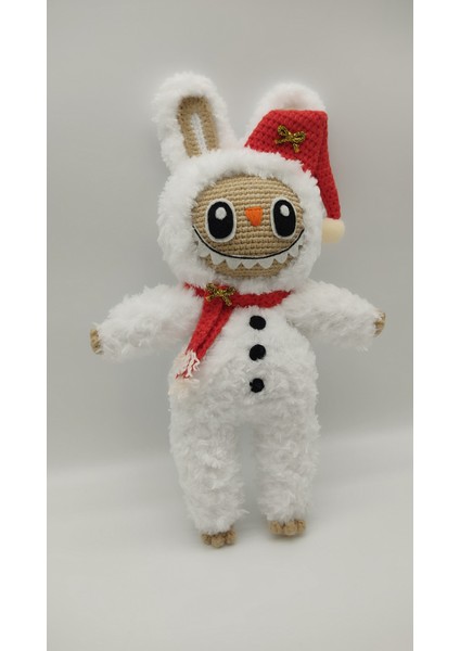 Yılbaşı Temalı Kardan Adam Örgü Bebek