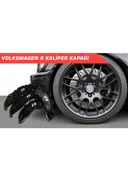 Siyah R 4'lü Kaliper Seti Yapıştırma Logolu modelleri