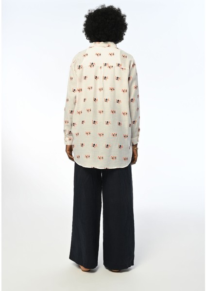 Kadın Krem Renk Oversıze Gömlek indirimleri