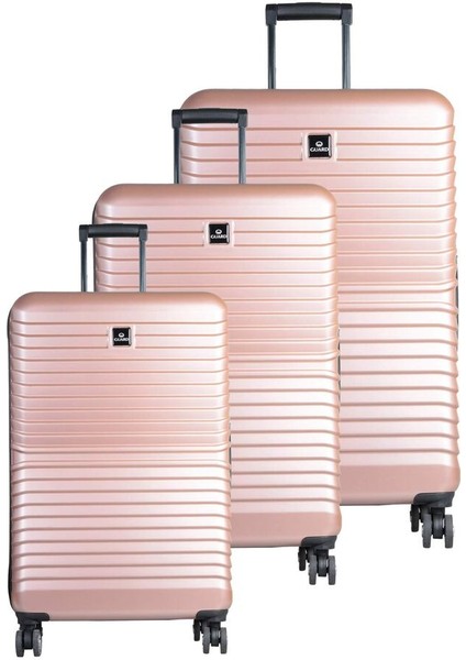 Guard Polikarbon Kırılmaz Gül Kurusu Seyahat Valizi 3'lü Set