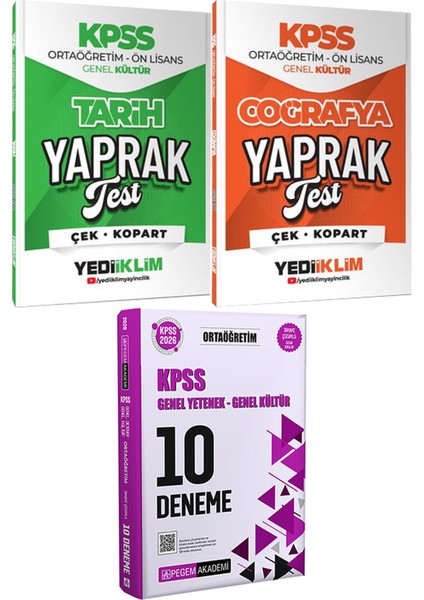 Kpss 2026 Ortaöğretim Ön Lisans Tarih Coğrafya Yaprak Test - 2026 Kpss Ortaöğretim Çözümlü 10 Deneme