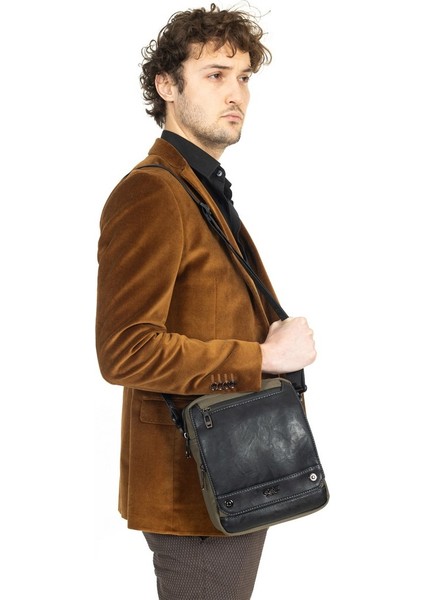 Kapaklı Çok Gözlü Omuz Askılı El ve Omuz Çantası Büyük Boy Haki fiyatları