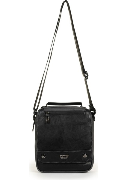 Kapaklı Çok Gözlü Omuz Askılı El ve Omuz Çantası Küçük Boy Gri