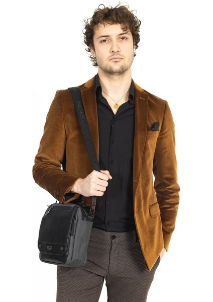 Kapaklı Çok Gözlü Omuz Askılı El ve Omuz Çantası Küçük Boy Gri