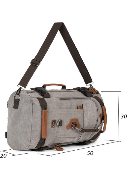 15,6 Laptop Bölmeli Kanvas Kumaş Dağcı & Seyehat & Günlük Çok Gözlü Hem Sırt Hem Omuz & El Çantası Gri modelleri