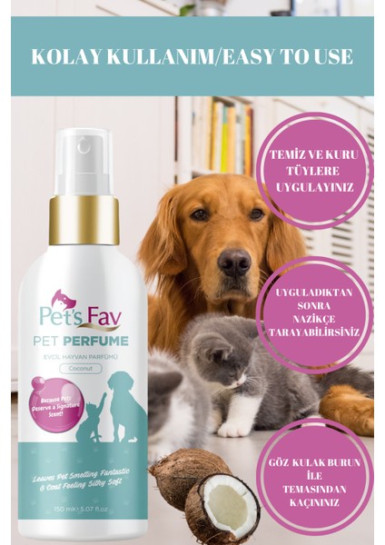 Vanilya Kokulu Evcil Hayvan Parfümü – Kedi & Köpek Için Tüy Bakımı 150 ml modelleri