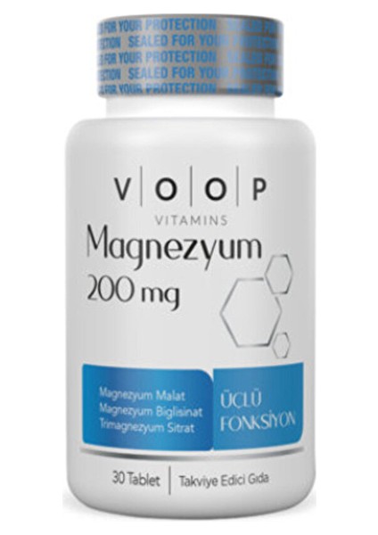 2 Adet Voop Magnezyum Içeren Tablet Takviye Edici Gıda 30 Kapsül