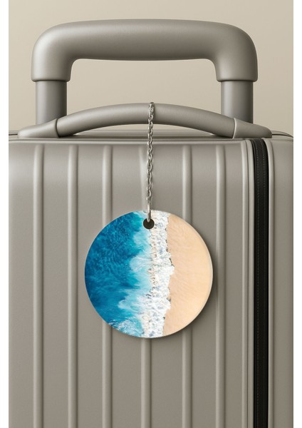 Pleksi Zincirli Bavul Etiketi Seyahat Tatil Için Tasarım Valiz Etiketi Bali