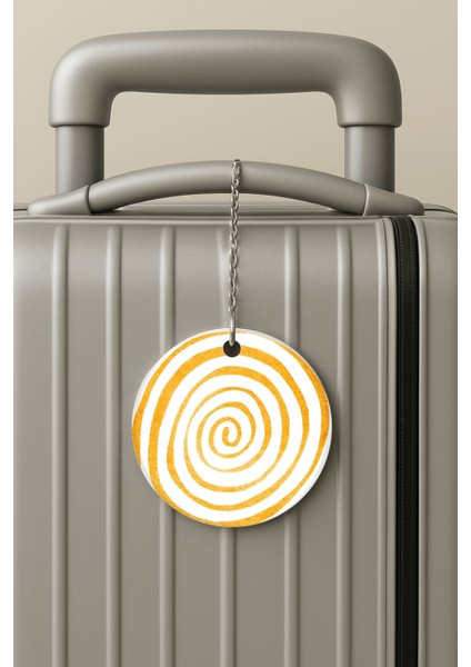 Pleksi Zincirli Bavul Etiketi Seyahat Tatil Için Tasarım Valiz Etiketi Sarı Fiber