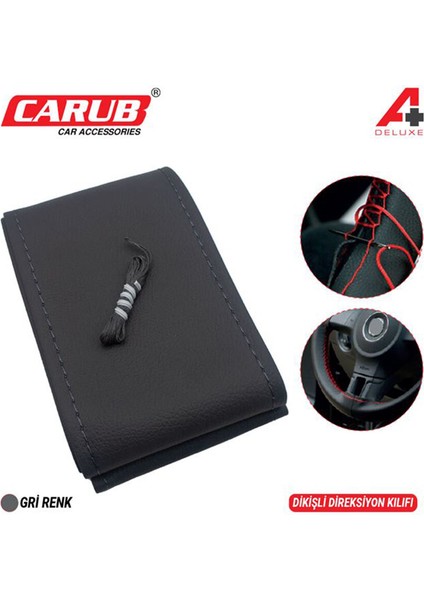 4 Adet Carub Direksiyon Kılıfı Iğneli 38CM Delüx Gri Dikişli fiyatları