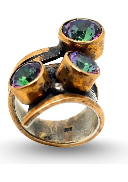 Mistik Topaz Taşlı Otantik Gümüş Kadın Yüzük modelleri