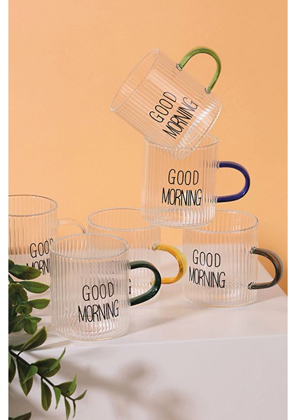 2 Adet Arow Winsome Kulplu Cam Bardak 6'lı 10 ml