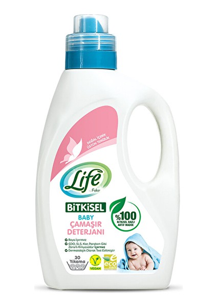 4 Adet Life By Fakir Baby Bitkisel Bazlı Sıvı Çamaşır Deterjanı 1500 ml
