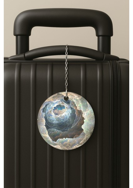 Bulut Tüneli Desenli Uv Baskılı Pleksi Bavul Etiketi Seyahat Tatil Valiz Etiketi