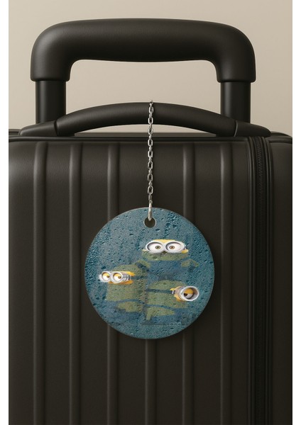 MINIONS9120 Desenli Uv Baskılı Pleksi Bavul Etiketi Seyahat Tatil Valiz Etiketi