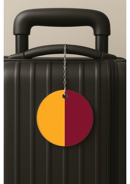 Sarı Kırmızı Forma Desenli Uv Baskılı Pleksi Bavul Etiketi Seyahat Tatil Valiz Etiketi