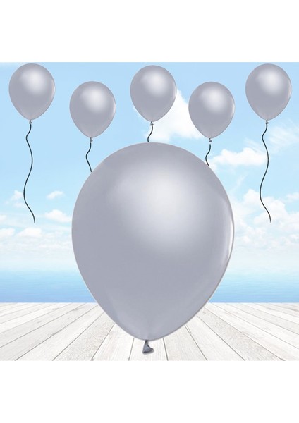 Metalik Gümüş Balon 12 Inch 5 Adet