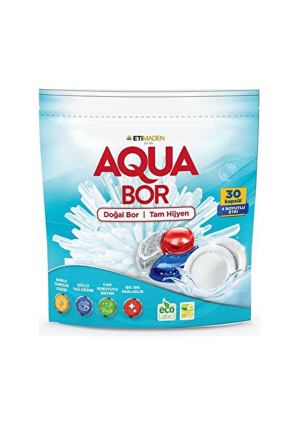 3 Adet Boron Aqua Bor Bulaşık Makinası Kapsülü 30 Lu