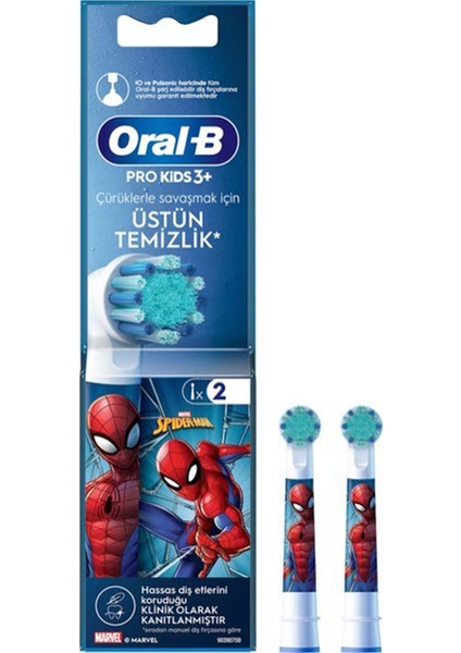 3 Adet -B Sarjlı Diş Fırçası Yedek Başlığı Spiderman 2'li fiyatları