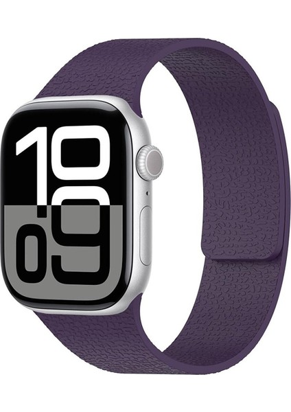 Apple Watch Series 11/10/9/8/7/se/se2/se3/ultra/ultra2/ultra3 Uyumlu 42/44/45/46/49MM Deri Görünümlü Yumuşak Dokulu Manyetik Mıknatıslı Kordon modelleri