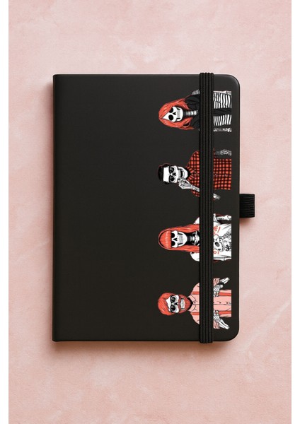 Promosyon Tarihsiz Premium Termo Defter Desenli 192 Yaprak - Skull Family