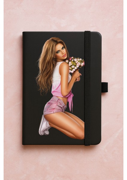 Promosyon Tarihsiz Premium Termo Defter Desenli 192 Yaprak - Güzel Kız
