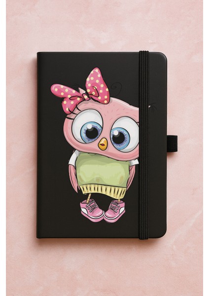 Promosyon Tarihsiz Premium Termo Defter Desenli 192 Yaprak - Minnoş Baykuş