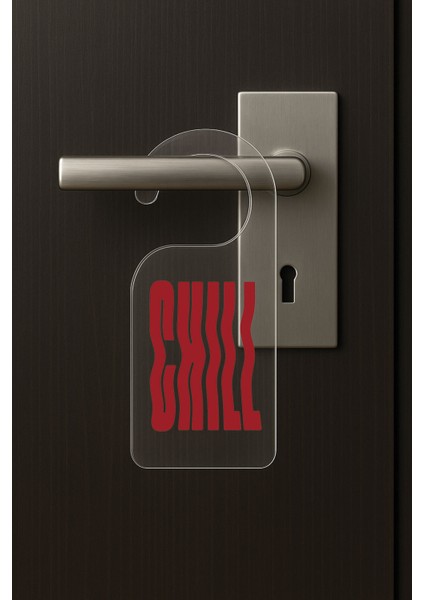 Baskılı Otel Oda Ev Daire Yatak Çocuk Odası Için Desenli Kapı Kolu Askısı Chill