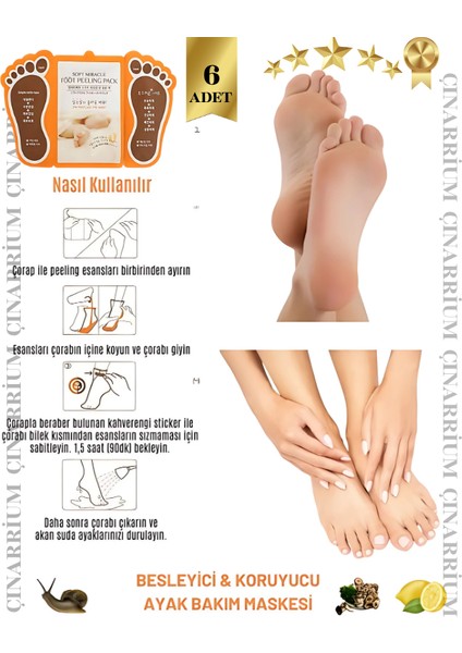 Ayak Maskesi 6’lı – Arındırır, Yeniler ve Doğal Parlaklık Kazandırır.