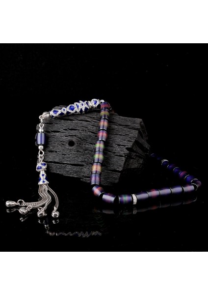 925 Ayar Gümüş Püsküllü Kapsül Kesim His Taşlı Tesbih modelleri