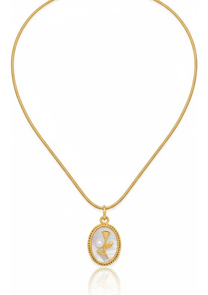 Inci Taşlı Sarı Lale Çelik Kolye fiyatları