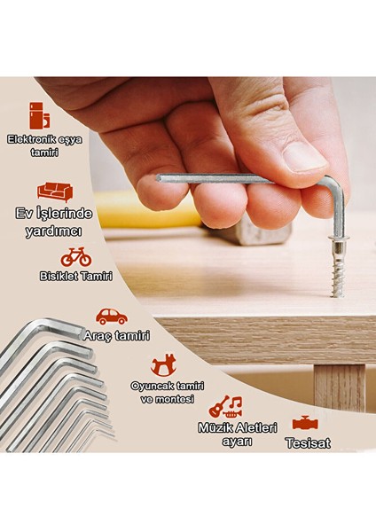 9'lu Çelik Alyan Anahtar Seti (Birer Adet 2MM-2,5MM-3MM-3,5MM-4-5MM-6MM-8MM-10MM) fiyatları