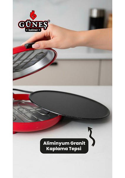 Multıcooker 10 In 1 Pizza Lahmacun ve Tandır Ekmeği Makinesi I Yapışmaz Granit Tepsi