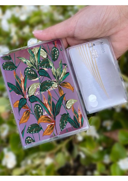 Retro Bahçe Desenli Universal Şeffaf Pasaport Kılıfı Model Tüm Ülke Pasaportlarına Uygun