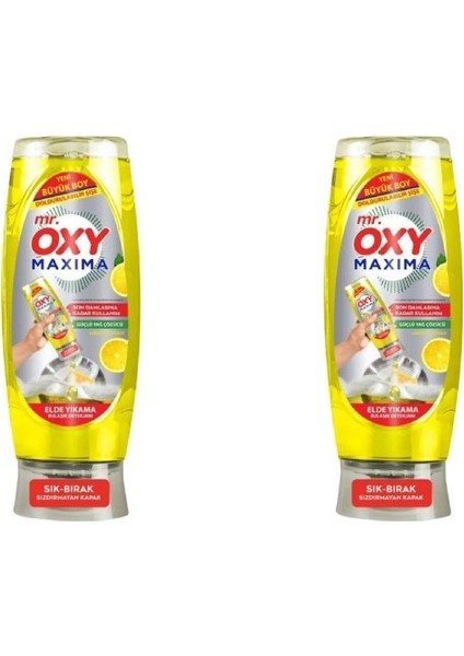 Mr. Oxy Maxima Elde Yıkama Bulaşık Deterjanı Limon Kokulu 650 ml * 2 Adet