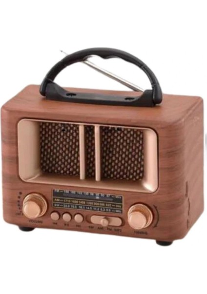 Küçük Mini Boy Retro Ahşap Tasarım Bluetooth Hoparlörlü Radyo – Fm/am Destekli, Şarjlı ve Taşınabilir Radyo NS-8108 (5324) modelleri