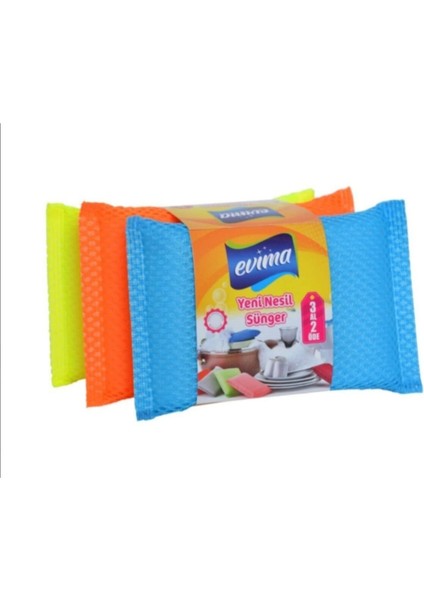 Evima 3 Lü Petek Dokulu Bulaşık Süngeri Sihirli Pratik Sünger fiyatları