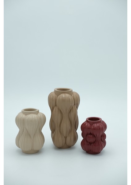 | Bubble Town Sand 3'lü Vazo Seti | Toprak