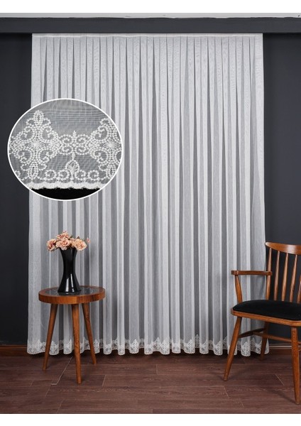 Etek Nakış Işlemeli Tül Perde (1/3 Sık Pile) fiyatları