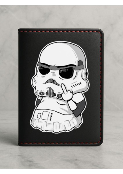 Ruhsat Koruyucu Baskılı Kart Bölmeli Siyah Vinlex Deri Ruhsat Kabı Kılıfı Starwarsdesen