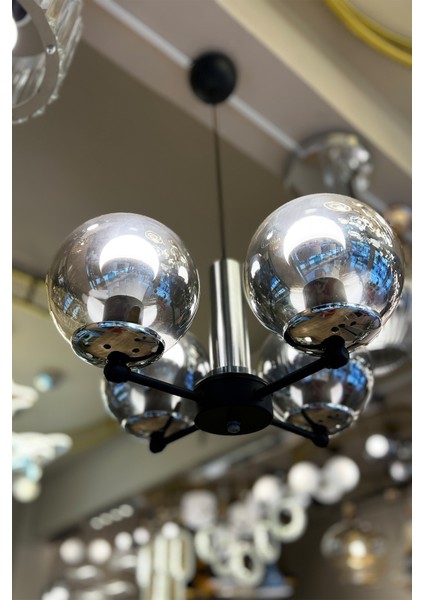 Globe Black & Silver Up Quad Sarkıt Cam Avize fiyatları