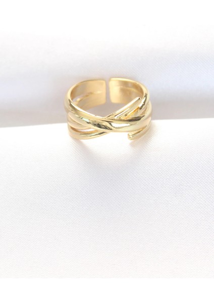 Bfs Kalın Gold Renk Ayarlanabilir Yüzük